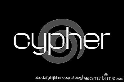 Modern unique cypher sans serif alphabet display font vector. Technology typeface Vector Illustration
