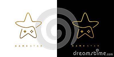 Modern and unique game star logo design Vector Illustration