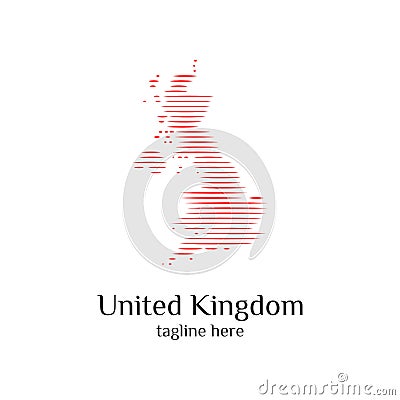 Modern united kingdom map wave logo template designs vector illustration simple Vector Illustration