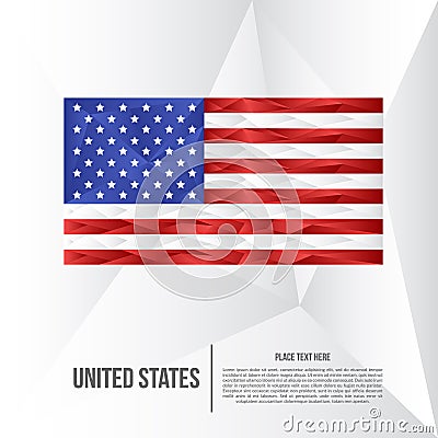 Modern United states flag Vector Illustration