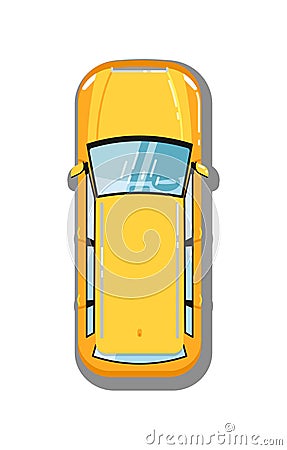 Modern universal car top view icon Vector Illustration