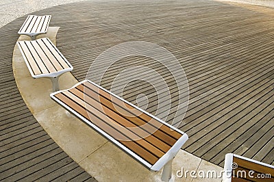 Modern Urban Benches Stock Photo