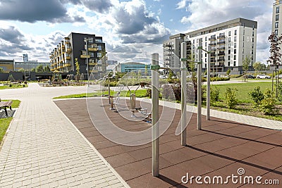 Modern urban outdoor gym Stock Photo