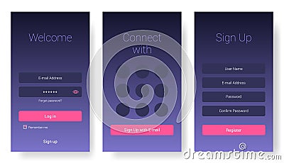 Modern user interface of mobile phone app. Vector Illustration