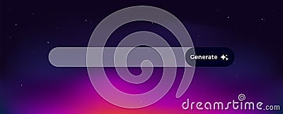 Modern user interface search bar with generate button for digital applications Vector Illustration