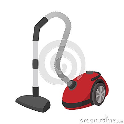 Modern vacuum cleaner cartoon icon Vector Illustration