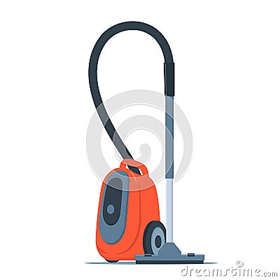 Modern vacuum cleaner. Electrical appliance for cleaning. Hoover for home and professional cleaning. Vector flat style Cartoon Illustration