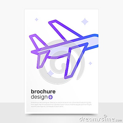 Modern Vector Brochure Design. Plane Vector Brochure Mockup. Business Brochure Templates. EPS10 Vector Illustration