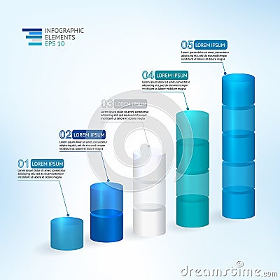 Modern vector 3D illustration infographic for statistics, analytics, financial reports, presentation and web design Vector Illustration