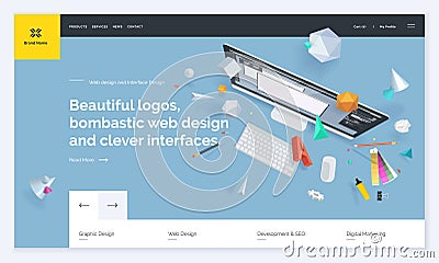 Website template design Vector Illustration