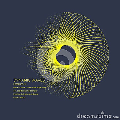 Modern vector illustration with a deformed circle shape of the particles Vector Illustration