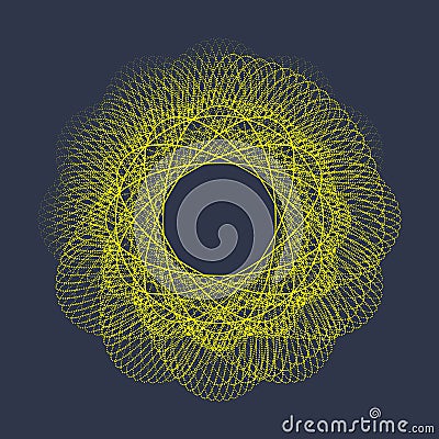 Modern vector illustration with a deformed circle shape of the particles Vector Illustration