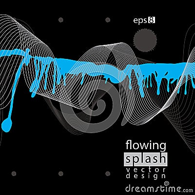 Modern vector inky wallpaper, flowing lines, ephemeral blob Vector Illustration