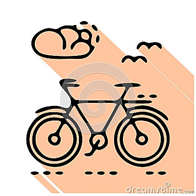 Modern vector logo for bicycle touring isolated on white Vector Illustration