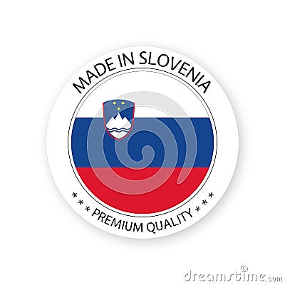 Modern vector Made in Slovenia label isolated on white background Vector Illustration