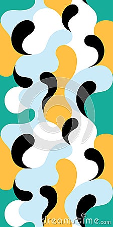 Modern vector pattern with multicolor abstract shapes. Colorful abstract background Cartoon Illustration