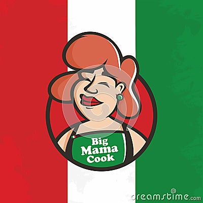 Modern vector professional emblem big mamas cook Stock Photo