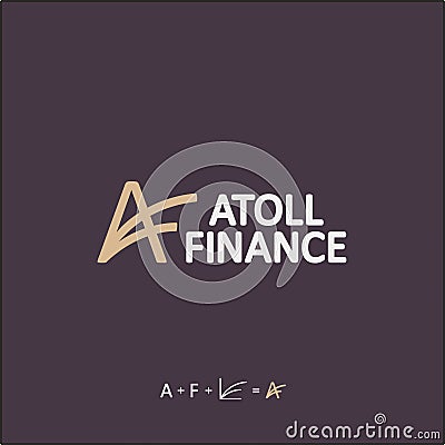 Modern vector professional sign logo atoll finance and monogram AF Editorial Stock Photo