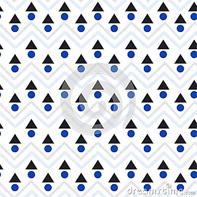 Modern Vector seamless pattern. Abstract background with geometric and zig zag line. Freshing color texture Stock Photo