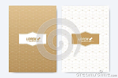 Modern vector template for brochure, Leaflet, flyer, cover, booklet, magazine or annual report. A4 size. Abstract golden Vector Illustration