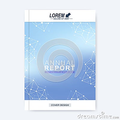 Modern vector template for brochure, leaflet, flyer, cover, catalog, magazine or annual report. Business, science Vector Illustration