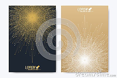 Modern vector template for brochure leaflet flyer cover catalog magazine or annual report. Golden layout in A4 size Vector Illustration