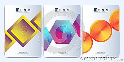 Modern vector template for brochure, leaflet, flyer, cover, catalog, magazine or annual report in A4 size. Simple shapes Vector Illustration