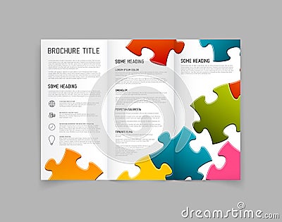 Modern Vector three fold brochure design template Vector Illustration