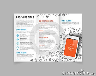 Modern Vector three fold brochure design template Vector Illustration