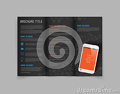 Modern Vector three fold brochure design template Vector Illustration