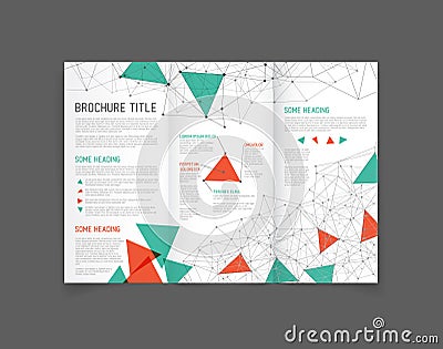 Modern Vector three fold brochure design template Vector Illustration