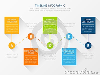 Modern vector timeline. Workflow chart infographic concept for marketing presentation Vector Illustration