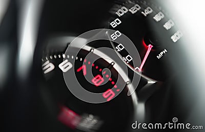 Modern Vehicle Speedometer and RPM Meter Stock Photo