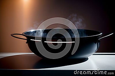 The Modern and Versatile Electric Wok in Stunning Detail.AI Generated Stock Photo