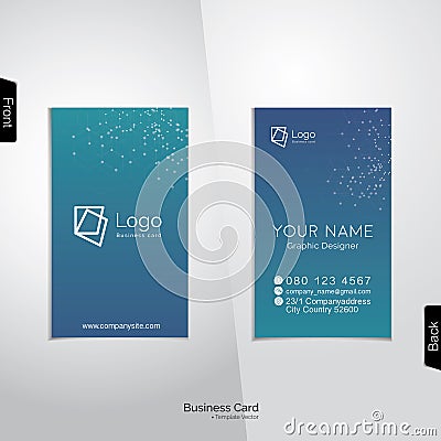 Modern vertical business card vector template Vector Illustration