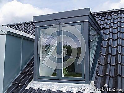 Modern vertical roof window Stock Photo