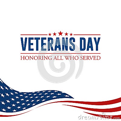 Modern Veterans Day Celebration Background Header Banner Vector Illustration