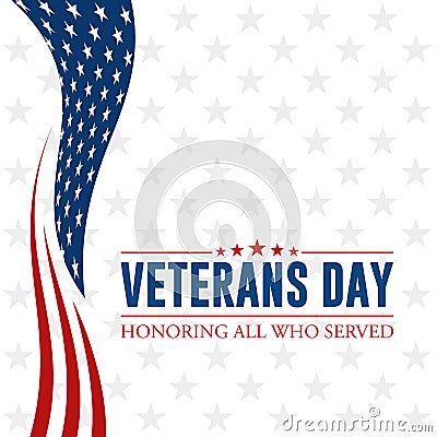 Modern Veterans Day Celebration Background Header Banner Vector Illustration