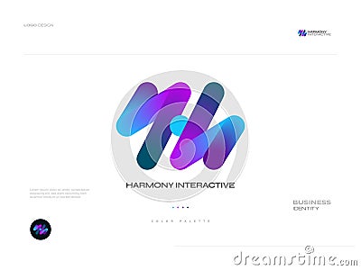 Modern and Vibrant Letter H Logo Design in Colorful Gradient Style Vector Illustration