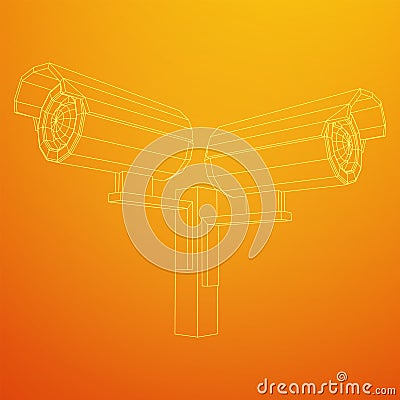 Modern video camera. Webcam viewing area Vector Illustration