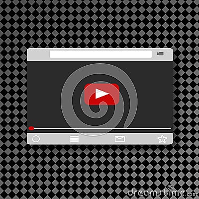 Modern video player design template for web and mobile apps flat style. Vector Vector Illustration