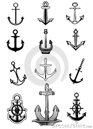 Modern And Vintage Anchor Icons Stock Vector - Image: 47759088