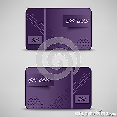 Modern violet gift card template Vector Illustration