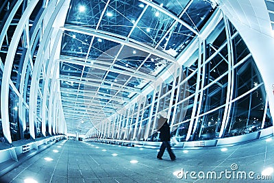 Modern walkway interior Stock Photo