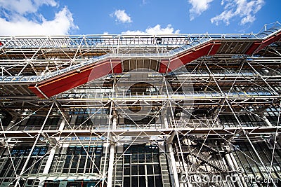 Modern wall of Centre Pompidou Editorial Stock Photo