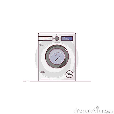 Modern washing machine line style Vector Illustration