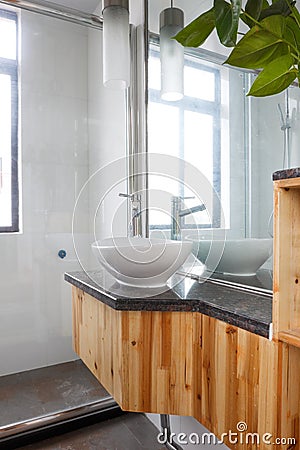 The modern washroom interior Stock Photo