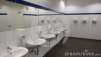 Modern washroom and sanitary facilities in a public building, Germany Europe Editorial Stock Photo