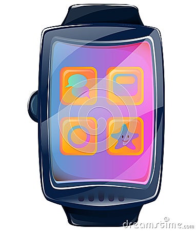 Modern watch mobile illustration Vector Illustration