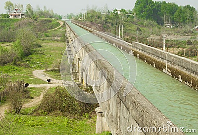 Modern water canal in north of Iran Stock Photo